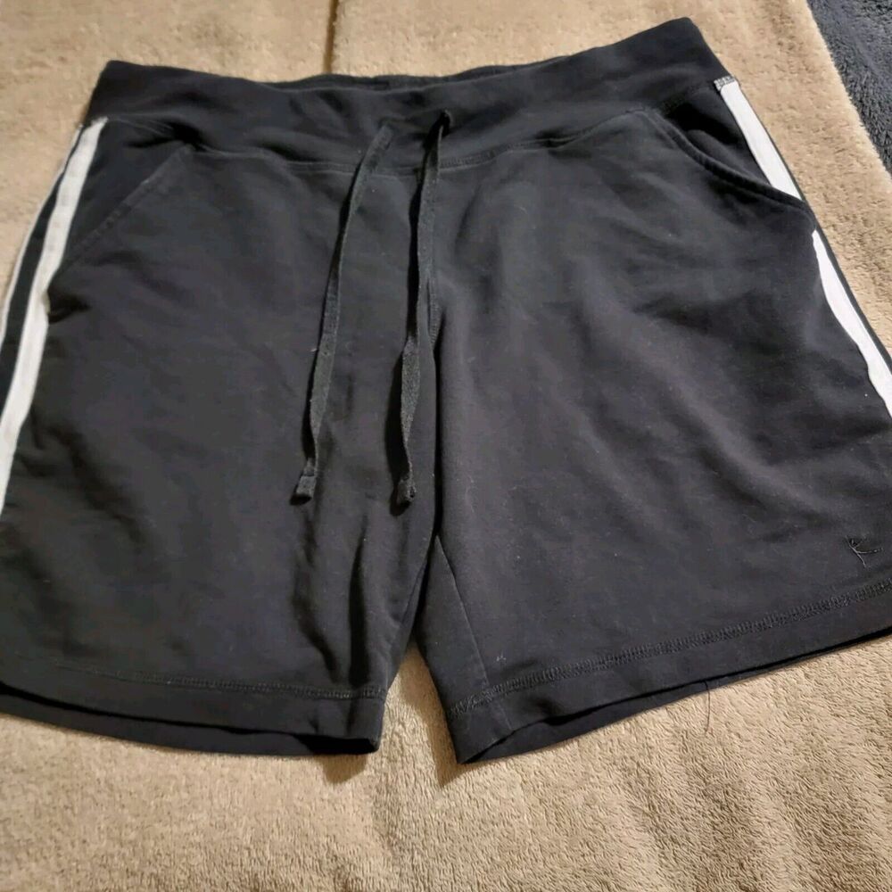 Danskin Now Activewear Shorts Black With White Accents Size L 10-12